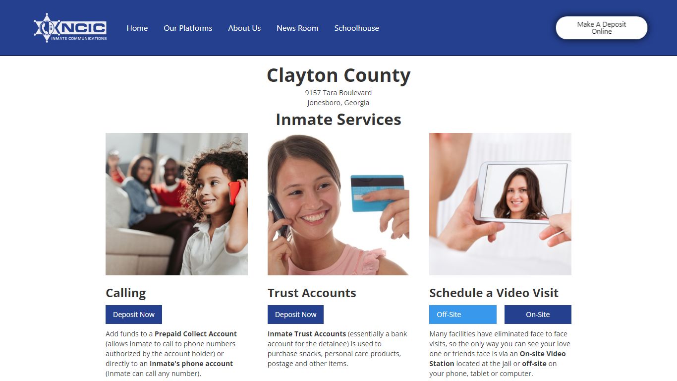 NCIC Portal | Clayton County Jail Commissary & Phone Deposits