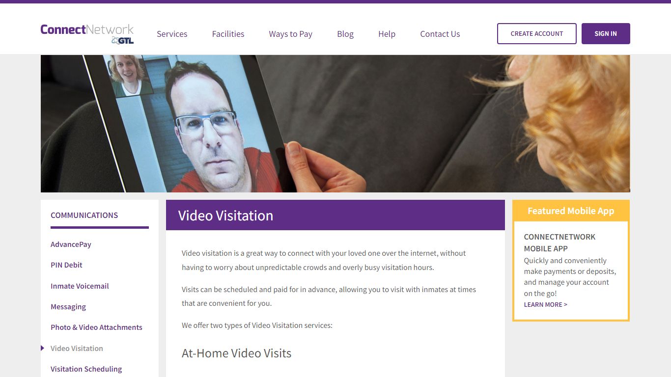 ConnectNetwork Video Visitation | Easy face-to-face communication